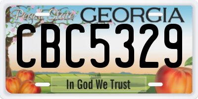 GA license plate CBC5329