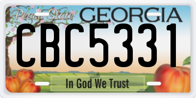 GA license plate CBC5331