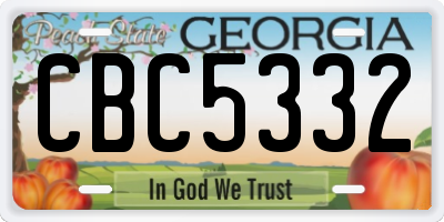 GA license plate CBC5332