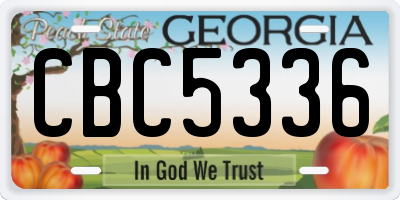 GA license plate CBC5336