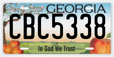 GA license plate CBC5338
