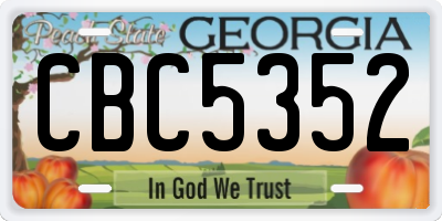 GA license plate CBC5352