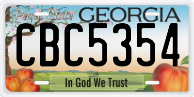 GA license plate CBC5354