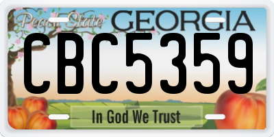 GA license plate CBC5359