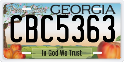GA license plate CBC5363