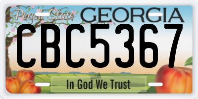 GA license plate CBC5367