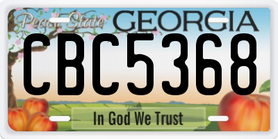 GA license plate CBC5368