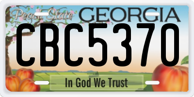 GA license plate CBC5370