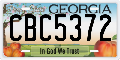 GA license plate CBC5372