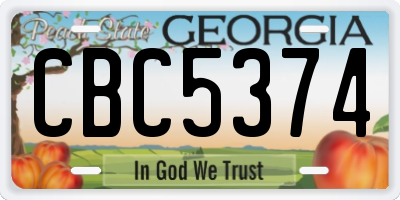 GA license plate CBC5374