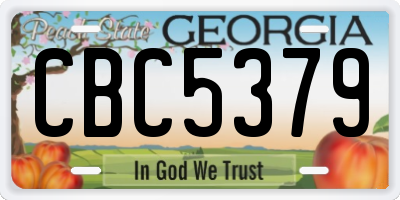 GA license plate CBC5379