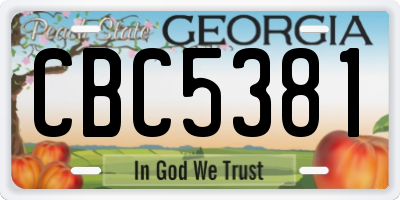 GA license plate CBC5381
