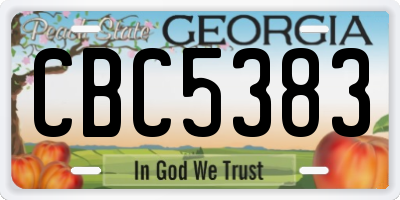 GA license plate CBC5383