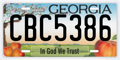 GA license plate CBC5386