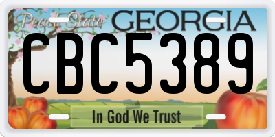 GA license plate CBC5389