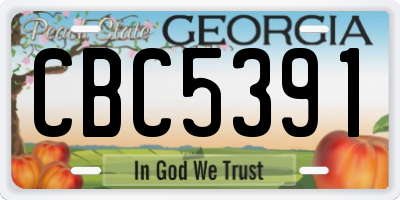 GA license plate CBC5391