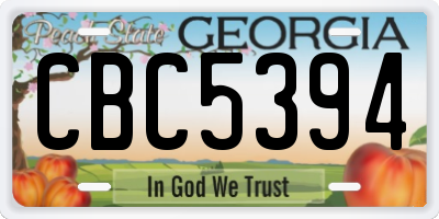GA license plate CBC5394