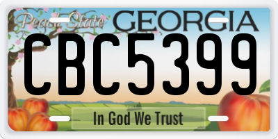 GA license plate CBC5399