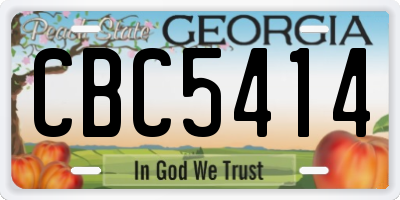 GA license plate CBC5414