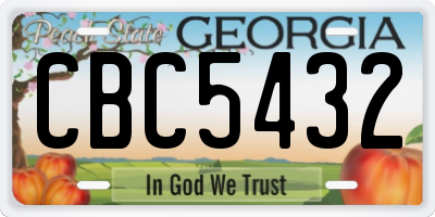 GA license plate CBC5432