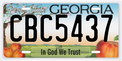 GA license plate CBC5437
