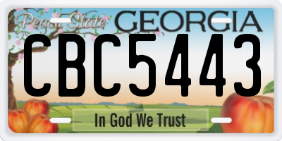 GA license plate CBC5443