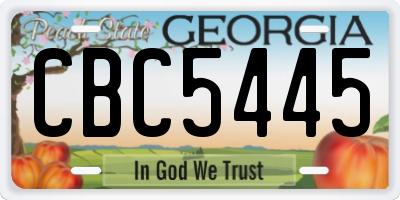 GA license plate CBC5445