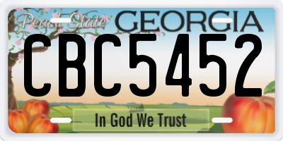 GA license plate CBC5452