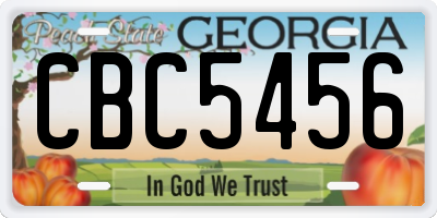 GA license plate CBC5456