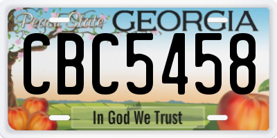 GA license plate CBC5458
