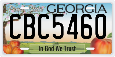 GA license plate CBC5460