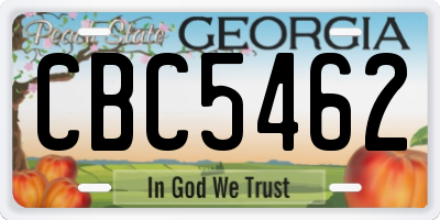 GA license plate CBC5462