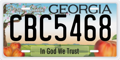 GA license plate CBC5468