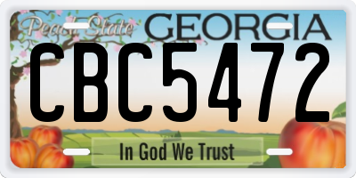 GA license plate CBC5472
