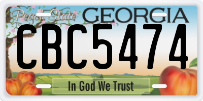 GA license plate CBC5474