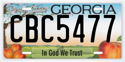 GA license plate CBC5477