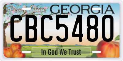 GA license plate CBC5480