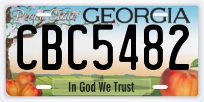 GA license plate CBC5482