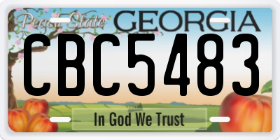 GA license plate CBC5483