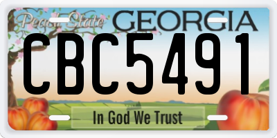 GA license plate CBC5491