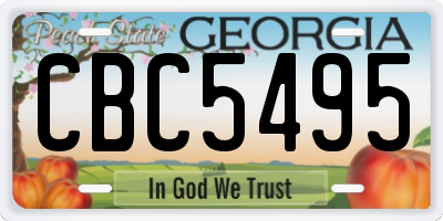 GA license plate CBC5495