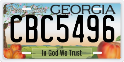 GA license plate CBC5496