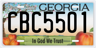GA license plate CBC5501