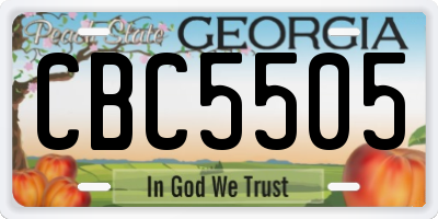 GA license plate CBC5505