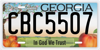 GA license plate CBC5507