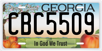 GA license plate CBC5509