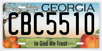 GA license plate CBC5510