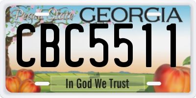 GA license plate CBC5511