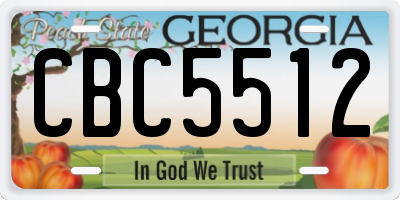 GA license plate CBC5512