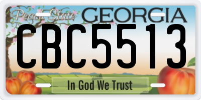 GA license plate CBC5513